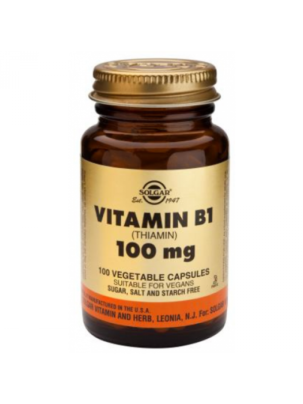 VITAMINA B1 (TIAMINA) 100MG 100 CAPSULAS - SOLGAR - 033984029507 12.75€