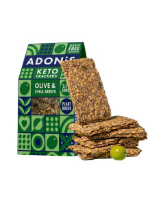 KETO CRACKERS SEMILLAS DE OLIVA Y CHÍA 60GR - ADONIS FOODS - 5060474941273