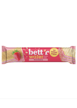 WAFER RELLENO DE CREMA DE FRESA Y ANACARDO SIN AZUCAR AÑADIDO 30G BIO - BETTR - 3800233781861