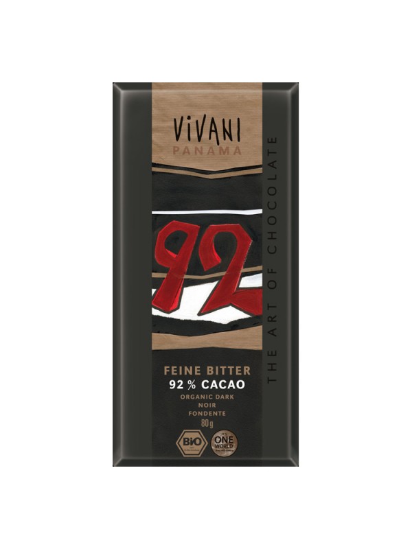 CHOCOLATE NEGRO 92% 80GR BIO - VIVANI - 4044889002249