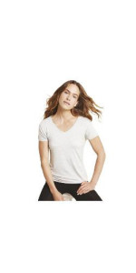 BOODY-BAMBU WOMEN V-NECK T-SHIRT (CAMISETA MANGA CORTA CUELLO V) TALLA S GRIS CLARO - BOODY - 9351383002794