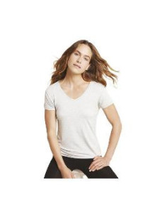 BOODY-BAMBU WOMEN V-NECK T-SHIRT (CAMISETA MANGA CORTA CUELLO V) TALLA S GRIS CLARO - BOODY - 9351383002794