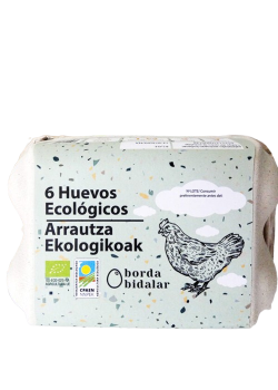 HUEVOS ECOLOGICOS FRESCOS TALLA M-L 1/2 DOCENA - BORDA BIDALAR - 8437022758008