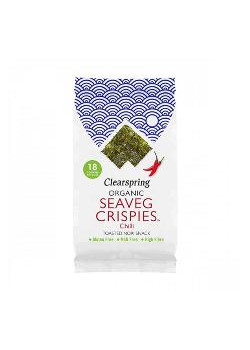 SEAVEG CRISPIES CHILLI 4 GR. SNACK ALGA NORI CON CHILI - CLEARSPRING - 5021554005315
