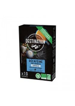 **CAPSULAS BIODEGRADABLES PURO ARABICA DESCAFEINADO 10 X 5.5GR BIO - DESTINATION - 3700110054722