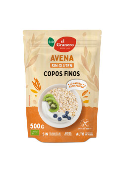 COPOS FINOS DE AVENA INTEGRAL SIN GLUTEN 500GR BIO - EL GRANERO INTEGRAL - 8422584049008
