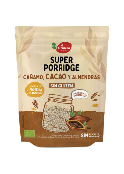 SUPERPORRIDGE SIN GLUTEN CACAO 350GR BIO - EL GRANERO INTEGRAL - 8422584092141