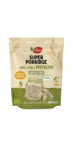 SUPERPORRIDGE SIN GLUTEN PISTACHO 350GR BIO - EL GRANERO INTEGRAL - 8422584092134