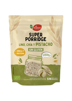 SUPERPORRIDGE SIN GLUTEN PISTACHO 350GR BIO - EL GRANERO INTEGRAL - 8422584092134