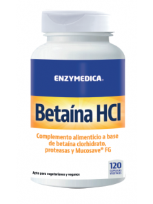 BETAINA HCL 120 CAPSULAS - ENZYMEDICA - 670480133026