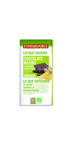 CHOCOLATE NEGRO CON JENGIBRE CONFITADO 100GR BIO - ETHIQUABLE - 3760091728166