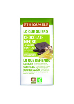 CHOCOLATE NEGRO CON JENGIBRE CONFITADO 100GR BIO - ETHIQUABLE - 3760091728166