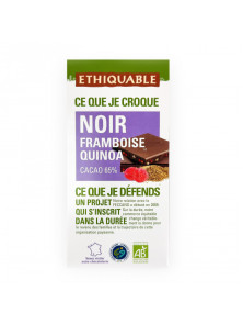 CHOCOLATE NEGRO FRAMBUESA QUINOA 100GR BIO - ETHIQUABLE - 3760278869439