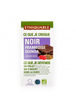 CHOCOLATE NEGRO FRAMBUESA QUINOA 100GR BIO - ETHIQUABLE - 3760278869439