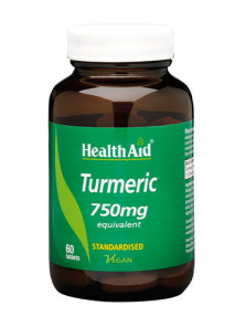 CÚRCUMA (CURCUMA LONGA) 750 MG 60 TABLETAS - HEALTH AID - 5019781025688