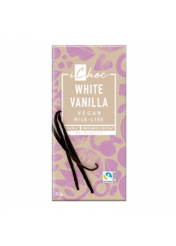 WHITE VAINILLA CHOCOLATE VEGANO CON VAINILLA BOURBON 80GR BIO - ICHOC - 4044889004571