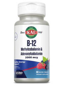 B12 METHYL ADENOSYLCOBALAMIN 2000MCG 60 COMPRIMIDOS - KAL - 021245981961