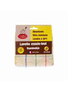 PAÑOS DE LIMPIEZA 100% FIBRAS RECICLADAS 32 X 32 CM 2 UDS - LA DROGUERIE ECOLOGIQUE - 3760138836465