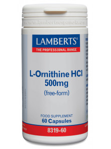 L-ORNITINA HCI 500MG 60 CAPSULAS - LAMBERTS - 5055148403195