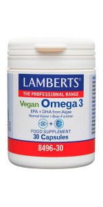 OMEGA 3 VEGANO – 30 CÁPSULAS - LAMBERTS - 5055148414818