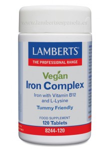 VEGAN IRON COMPLEX 120 TABLETAS - LAMBERTS - 5055148412760