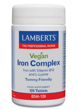 VEGAN IRON COMPLEX 120 TABLETAS - LAMBERTS - 5055148412760