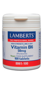 VITAMINA B6 O PIRIDOXINA 50 MG - LAMBERTS - 5055148411831
