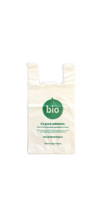 BOLSA CAMISETA PEQUEÑA 40X50 COMPOSTABLE 100UNIDADES - NATURAL - 7427135603839
