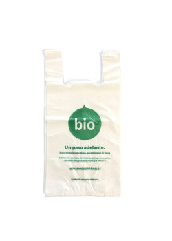 BOLSA CAMISETA PEQUEÑA 40X50 COMPOSTABLE 100UNIDADES - NATURAL - 7427135603839