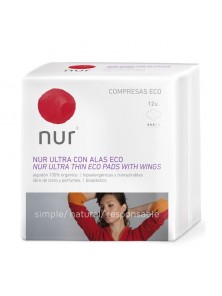 COMPRESA  ULTRA FINA CON  ALAS 12 UNIDADES ECO - NUR - 8411592560704