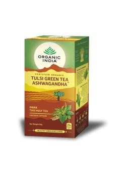 TULSI GREEN TEA ASHWAGANDHA 25 BOLSITAS BIO - ORGANIC INDIA - 801541514892