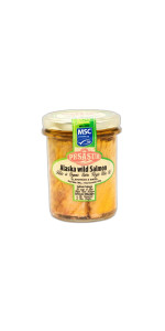 LOMOS DE SALMON SALVAJE MSC TARRO CRISTAL 195 GR - PESASUR - 8411317300363