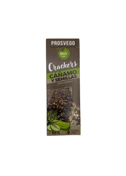 CRACKERS KETO CON PROTEÍNAS Y SEMILLAS DE CÁÑAMO 80GR BIO - PROSVEGO