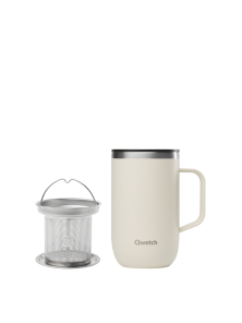 TAZA ISOTERMICA 470ML CON FILTRO TAPA Y ASA COLOR ARENA - QWETCH - 3700735938773