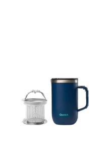 TAZA ISOTERMICA CON FILTRO TAPA Y ASA AZUL 470ML - QWETCH - 3700735937523