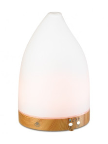 DIFUSOR AURA BLANCO - ULTRASONIDO 130 ML VIDRIO Y MADERA. - SERENE - 4895152713856