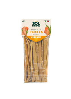 PAPARDELLE DE ESPELTA INTEGRAL CON CURCUMA 250 BIO - SOL NATURAL - 8435037841708