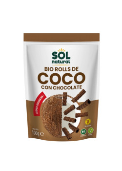 ROLLS DE COCO Y CHOCOLATE CRUJIENTES 100GR BIO - SOL NATURAL - 8435037800132
