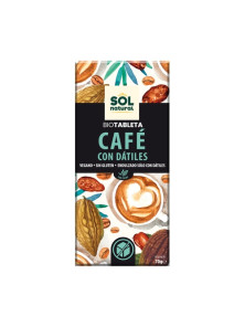 TABELTA CHOCOLATE CAFE CON DATILES 70GR BIO - SOL NATURAL - 8435037802594
