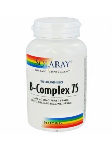 B-COMPLEX 75 ACCION RETARDADA 100 CAPSULAS - SOLARAY - 076280196689