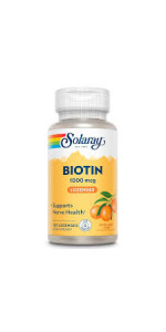BIOTIN 100 COMPRIMIDOS SUBLINGUALES DE 1000ΜG - SOLARAY - 076280112030
