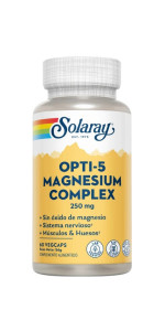 COMPLEX MAGNESIUM OPTI-5 - 60 VEGCAPS - SOLARAY - 076280186321
