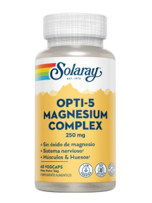 COMPLEX MAGNESIUM OPTI-5 - 60 VEGCAPS - SOLARAY - 076280186321