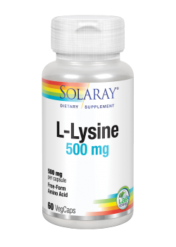 L-LYSINE 500MG 60 CAPSULAS - SOLARAY - 076280206647