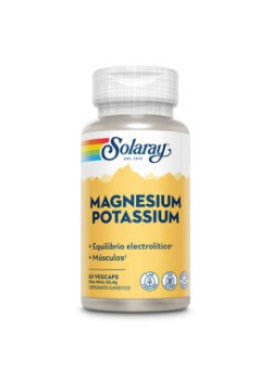 MAGNESIO Y POTASIO 60 CÁPSULAS VEGETALES - SOLARAY - 076280774047