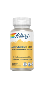 SHODEN ASHWAGANDA & BIGLICINATO MAGNESIO  60 VEGCAPS - SOLARAY - 076280615579