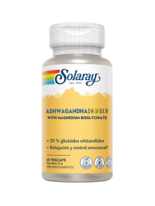SHODEN ASHWAGANDA & BIGLICINATO MAGNESIO  60 VEGCAPS - SOLARAY - 076280615579