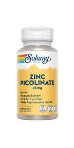 ZINC PICOLINATO 25 MG  60 VEGCAPS - SOLARAY - 076280942705