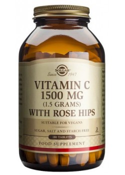 VITAMINA C 1500MG ROSE HIPS 180 COMPRIMIDOS - SOLGAR - 033984024212