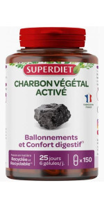 CARBON VEGETAL ACTIVADO 200MG 150 CAPSULAS - SUPER DIET - 3428881176701